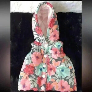Gymboree Infant Girls Floral Button Up Vest 12-24 Months